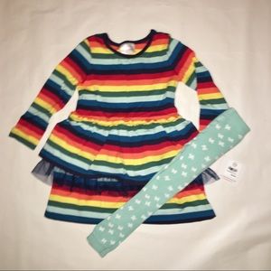 Striped, Tiered Dress and Tights